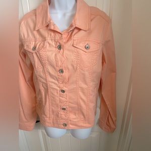 Sonoma NWT Lightweight Peach Jean Jacket w/ Long Sleeves, Size L